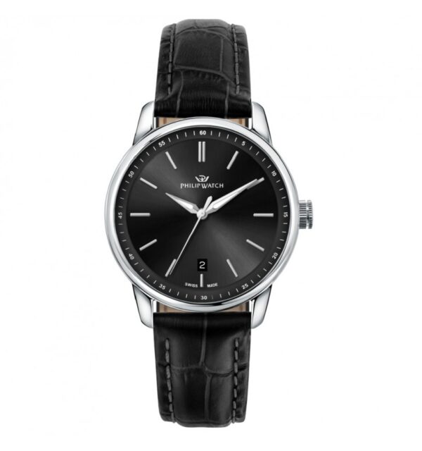 PHILIP WATCH ANNIVERSARY OROLOGIO 40MM QUADRANTE NERO CINTURINO IN PELLE NERO SWISS MADE R8251150004