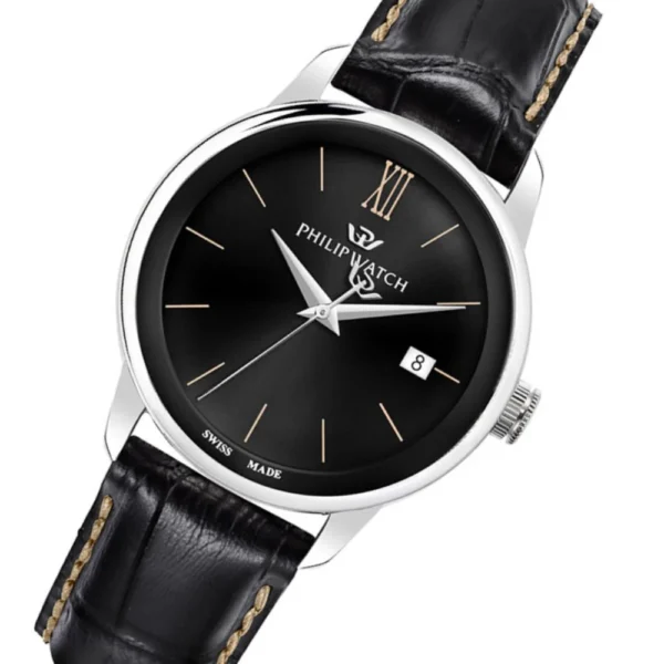 PHILIP WATCH ANNIVERSARY OROLOGIO 40MM QUADRANTE NERO CINTURINO IN PELLE NERO SWISS MADE R8251150004 - immagine 3