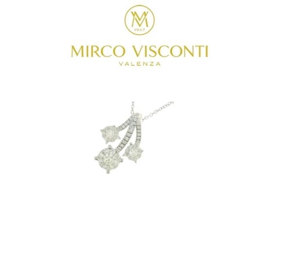 Mirco Visconti collana Trilogy Oro Bianco diamanti carati ct.0,46 assemblato brillanti