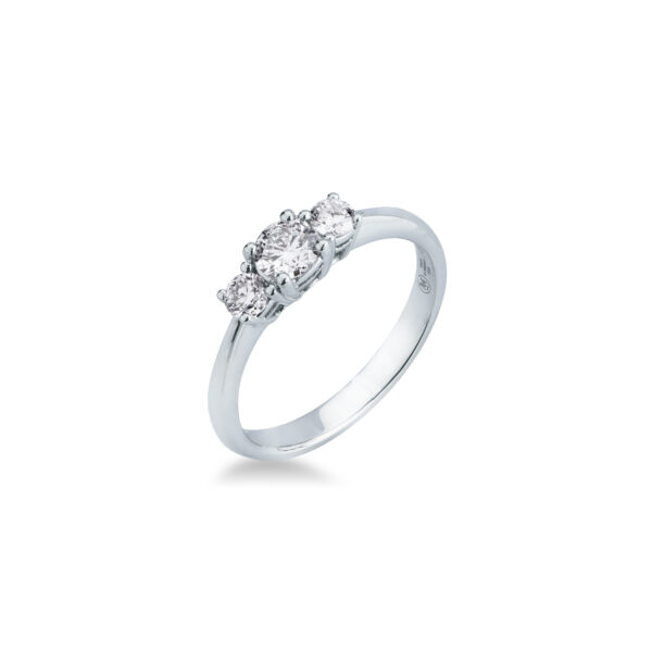 TRILOGY MIRCO VSICONTI ANELLO CON DIAMANTI 3 PIETRE BR893/50 CT 0.56 F VS IN ORO BIANCO 18KT