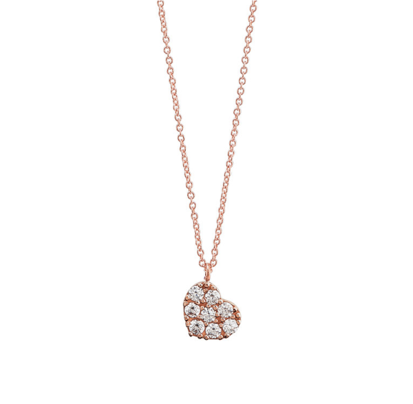 ambrosia gioielli collana cuore pavè zirconi oro rosa 18 kt ambrosia by comete gioielli girogola cuori AGZ 377