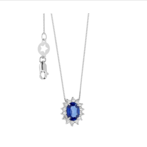 collana regina Oro 18kt zaffiro blu