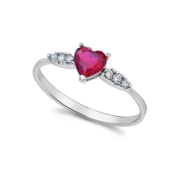 ambrosia gioielli anello cuore rosso oro 18 kt zirconi anelli con zircone rosso rubino heart cut ambrosia by comete gioielli AAZ 148