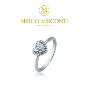 ANELLO CUORE MIRCO VISCONTI CON DIAMANTI IN ORO 18 KT DA DONNA NUOVO