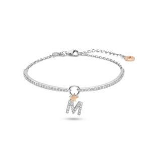 COMETE GIOIELLI BRACCIALE LETTERA M IN ARGENTO ZIRCONI DA DONNA NUOVO