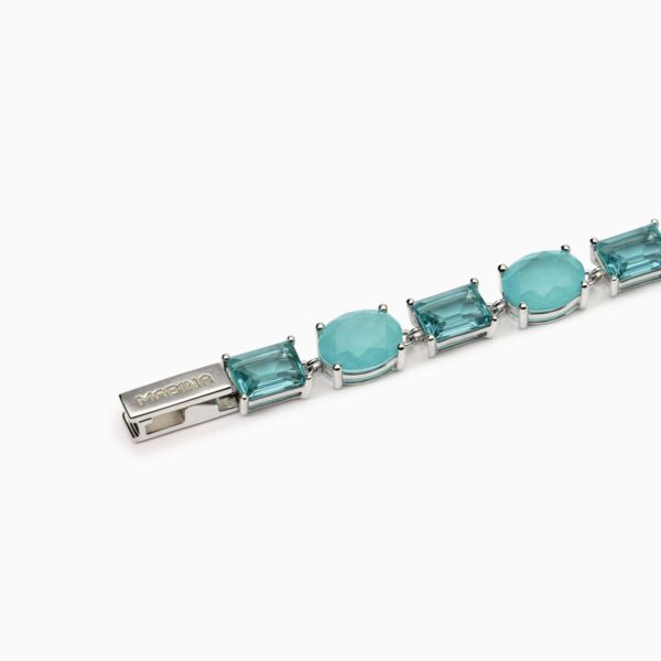 BRACCIALE MABINA SANTORINI IN ARGENTO 925 CON CRISTALLI DI ROCCA E VETRO AZZURRO DA DONNA NOVITà - immagine 2