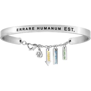 Nomination bracciale frase Errare humanum est nuovo messaggiamo