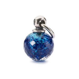 Trollbeads pendente Cielo Stellato Argento 925 blu Glitter charm ciondolo nuovo