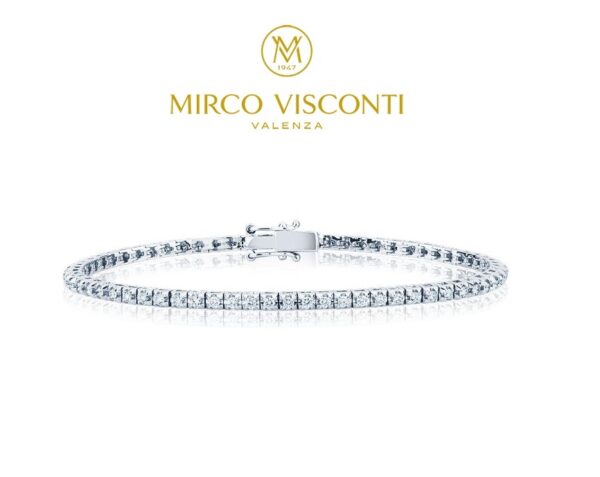 Mirco Visconti bracciale tennis Oro Bianco 18kt diamanti carati ct.0,48 G VS brillanti