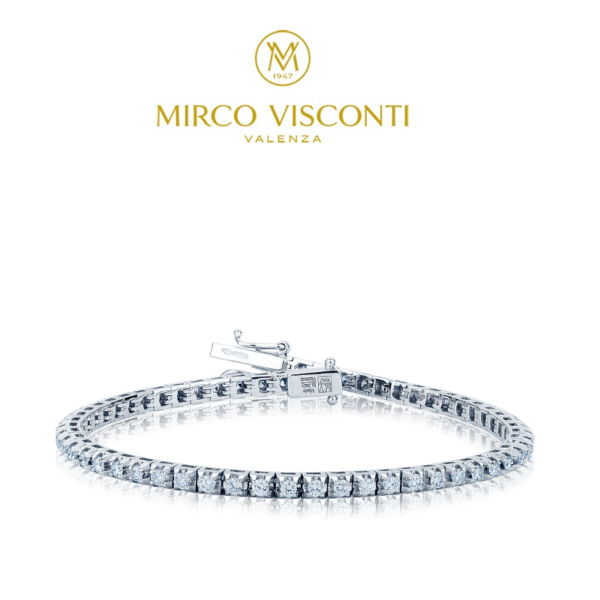 Mirco Visconti tennis diamanti carati ct.0,36 oro bianco bracciale brillanti