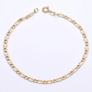 Bracciale maglia satinata lucida bambini oro 18kt 1+1