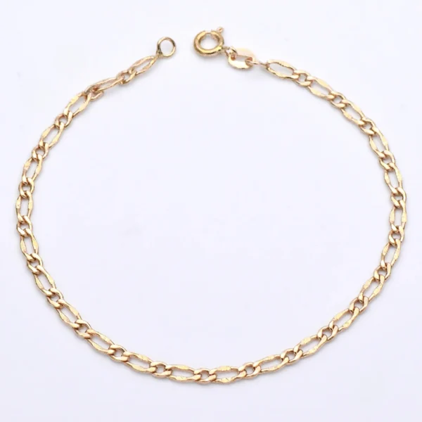 Bracciale maglia satinata lucida bambini oro 18kt 1+1