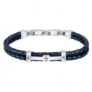 BRACCIALE MASERATI PELLE BLU