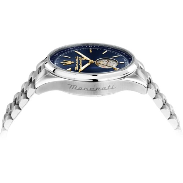 OROLOGIO MASERATI SORPASSO AUTOMATICO QUADRANTE BLU CON BILANCERE A VISTA 42 MM CINTURINO IN ACCIAIO PRESIDENT R88233124002 - immagine 3