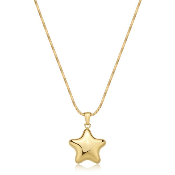 COLLANA S'AGAPO STELLAR SSE17 IN ACCIAIO DORATO 14 KT 316L PENDENTE STELLA BOMBATO