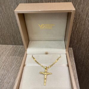 COLLANA IN ORO GIALLO CON CROCE UOMO GR 23.25 NUOVO