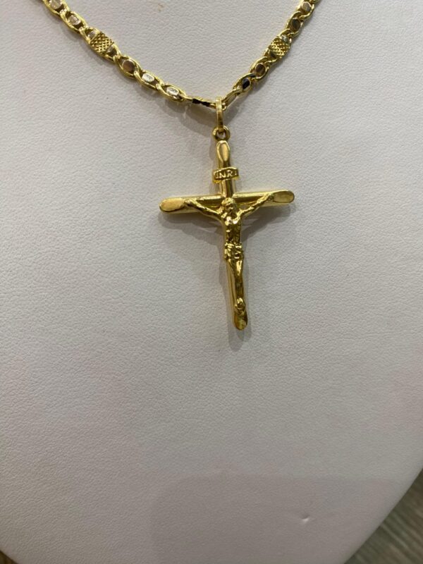 COLLANA IN ORO GIALLO CON CROCE UOMO GR 23.25 NUOVO - immagine 2