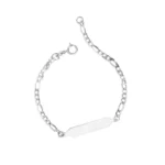 Bracciale targa maglia 3+1 oro bianco 18kt bambini