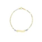 bracciale targa pergamena ORO giallo e bianco 18KT nuovo