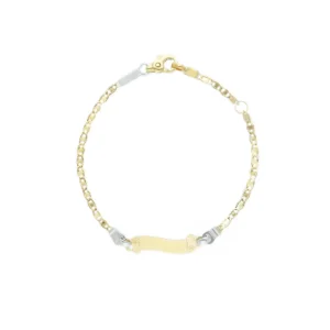 bracciale targa pergamena ORO giallo e bianco 18KT nuovo