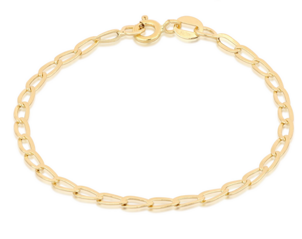 bracciale groumette allungata lucida oro 18kt 14cm bambini bracciali oro 750 giallo