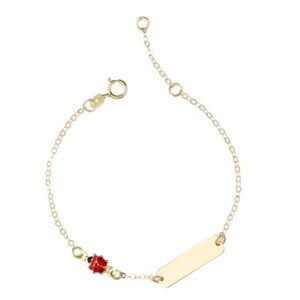 BRACCIALE TARGA COCCINELLA PER BIMBI ORO GIALLO 18 KT