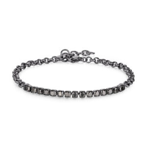 Bracciale tennis nero S'Agapò TRICKY STK04 – Eleganza e Stile in un Accessorio Unico Il bracciale TRICKY STK04 di S'Agapò è il perfetto connubio tra modernità e raffinatezza. Realizzato in acciaio 316L di alta qualità, è arricchito da una finitura PVD rutenio,